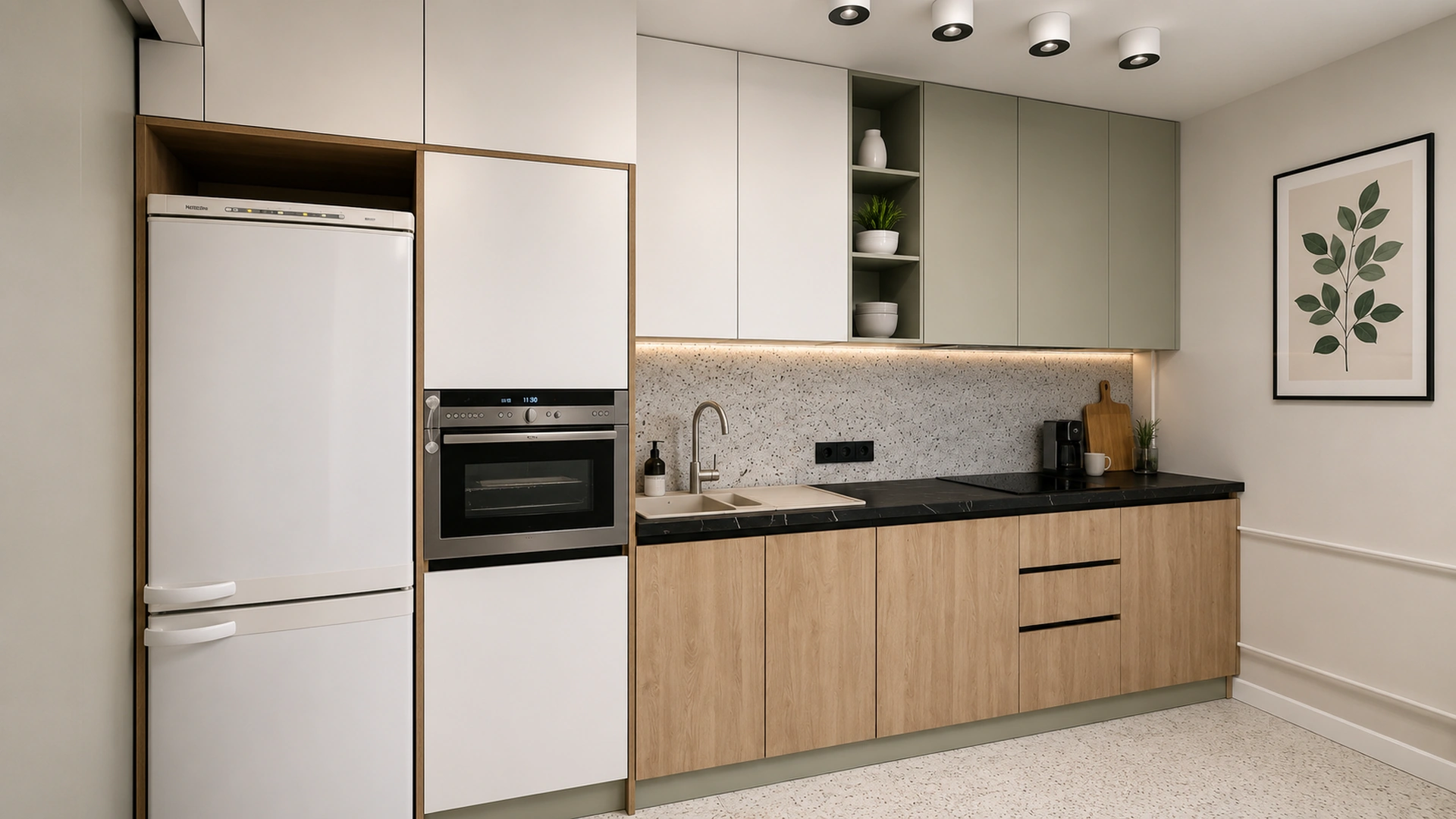 Compact Scandinavian kitchen