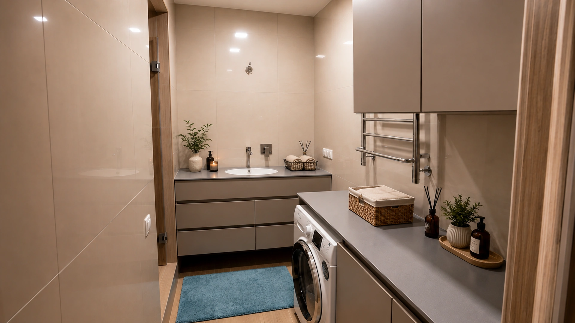 Narrow laundry room