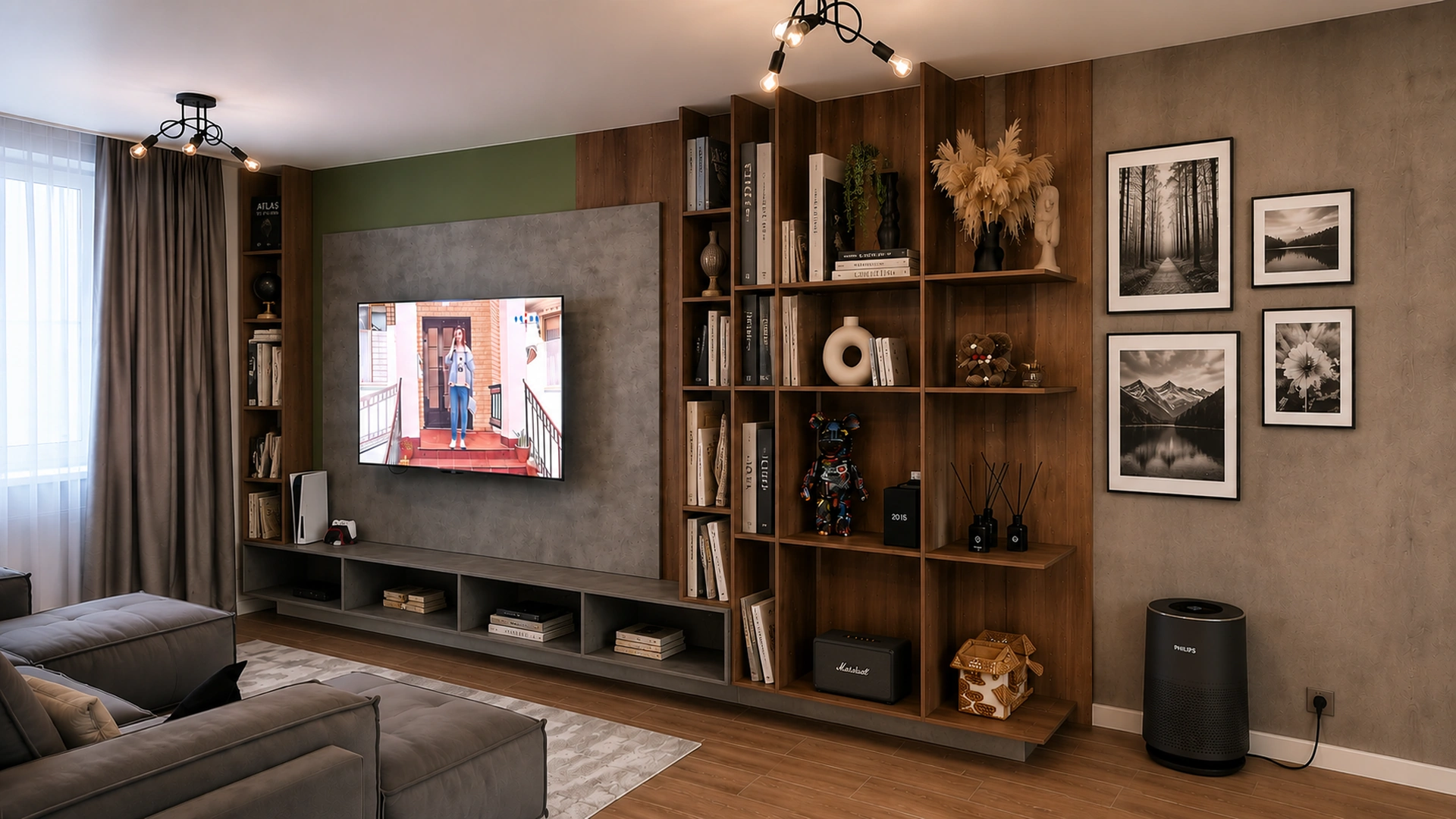 Living room media wall