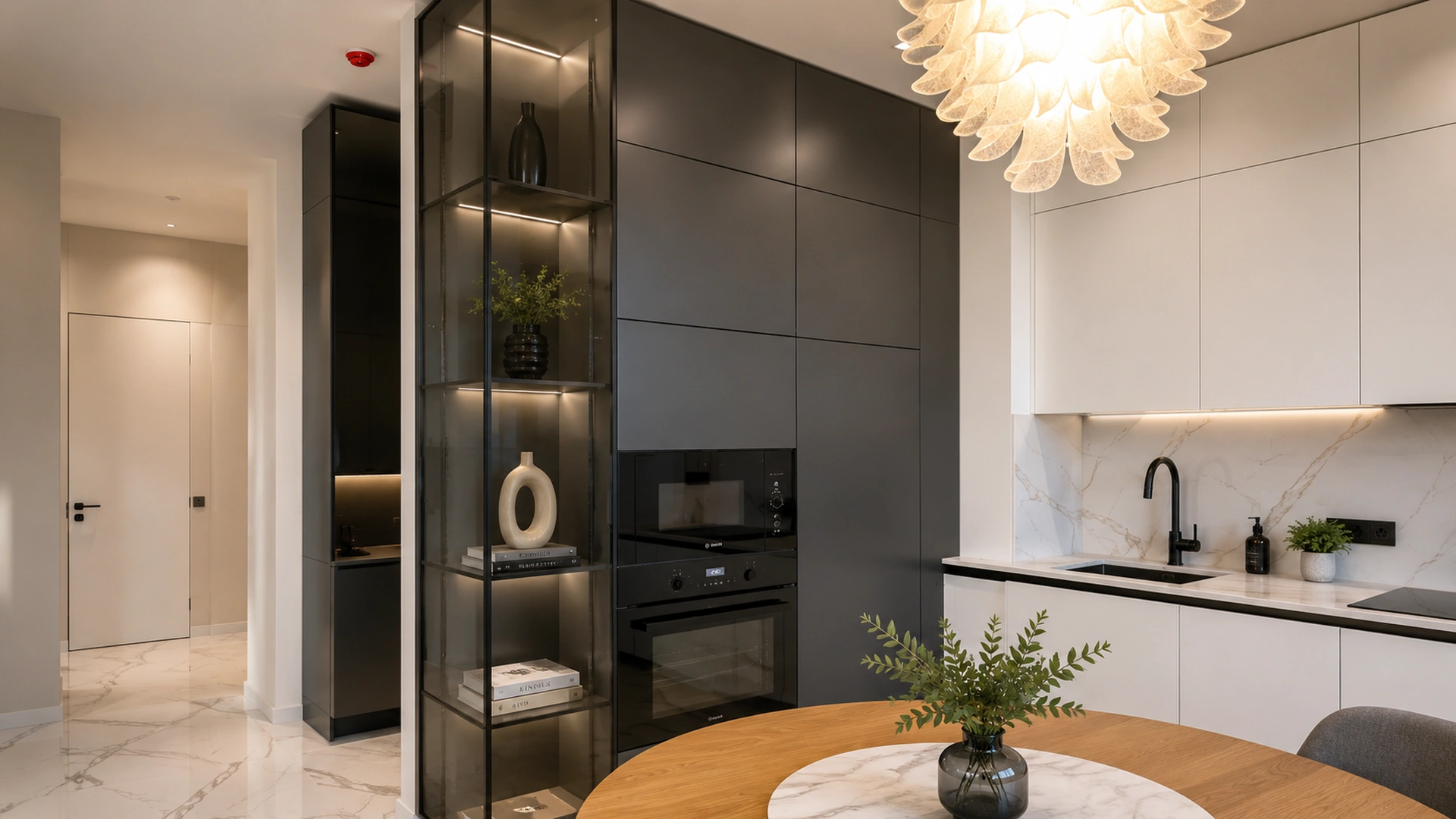 Black and white kitchen